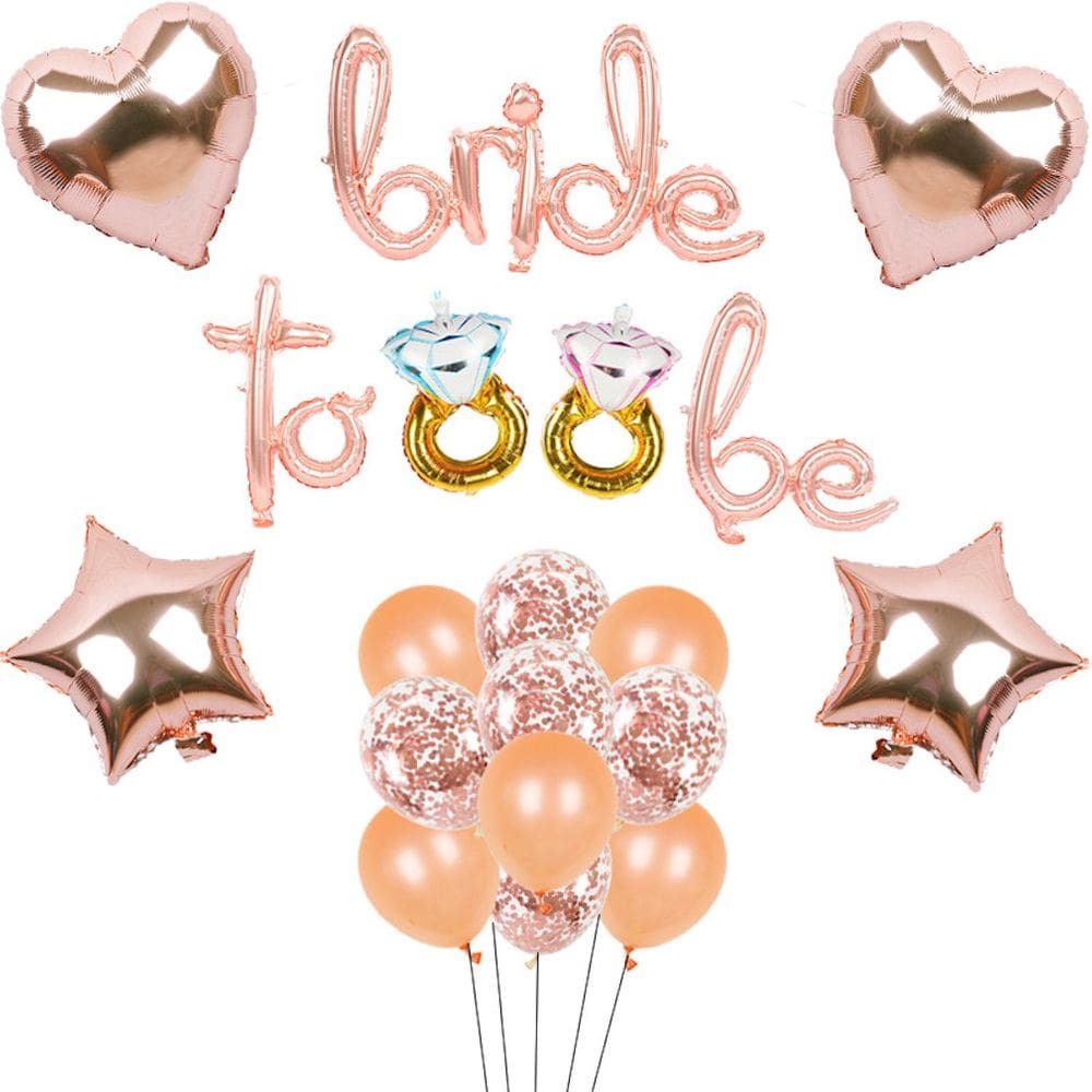 Kit de balões Bride to be Rose Gold 18 unidades de látex Mylar