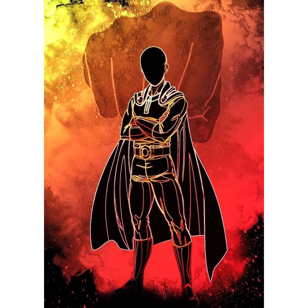 Pintura de parede em tela One Punch Man Saitama Anime 40x60cm