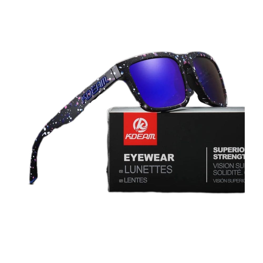 Óculos De Sol Esportivo Polarizado Kdeam C14 Mirrored Blue