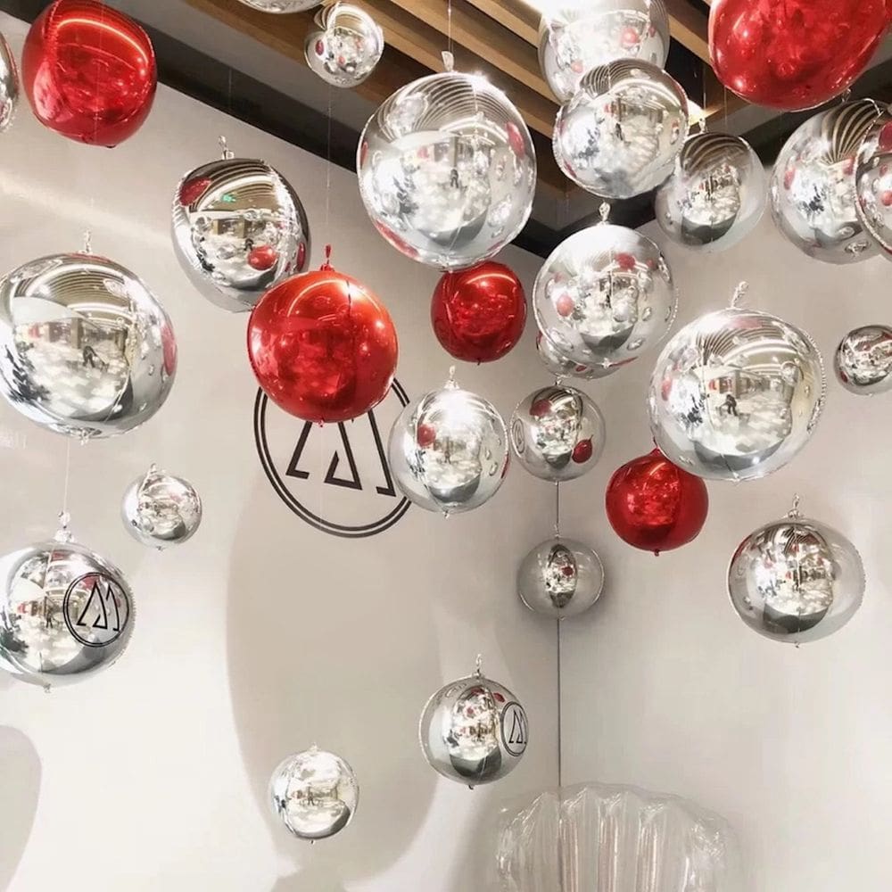 Kit de balões, 37 unidades, balões de alumínio prateado 4D, material de látex