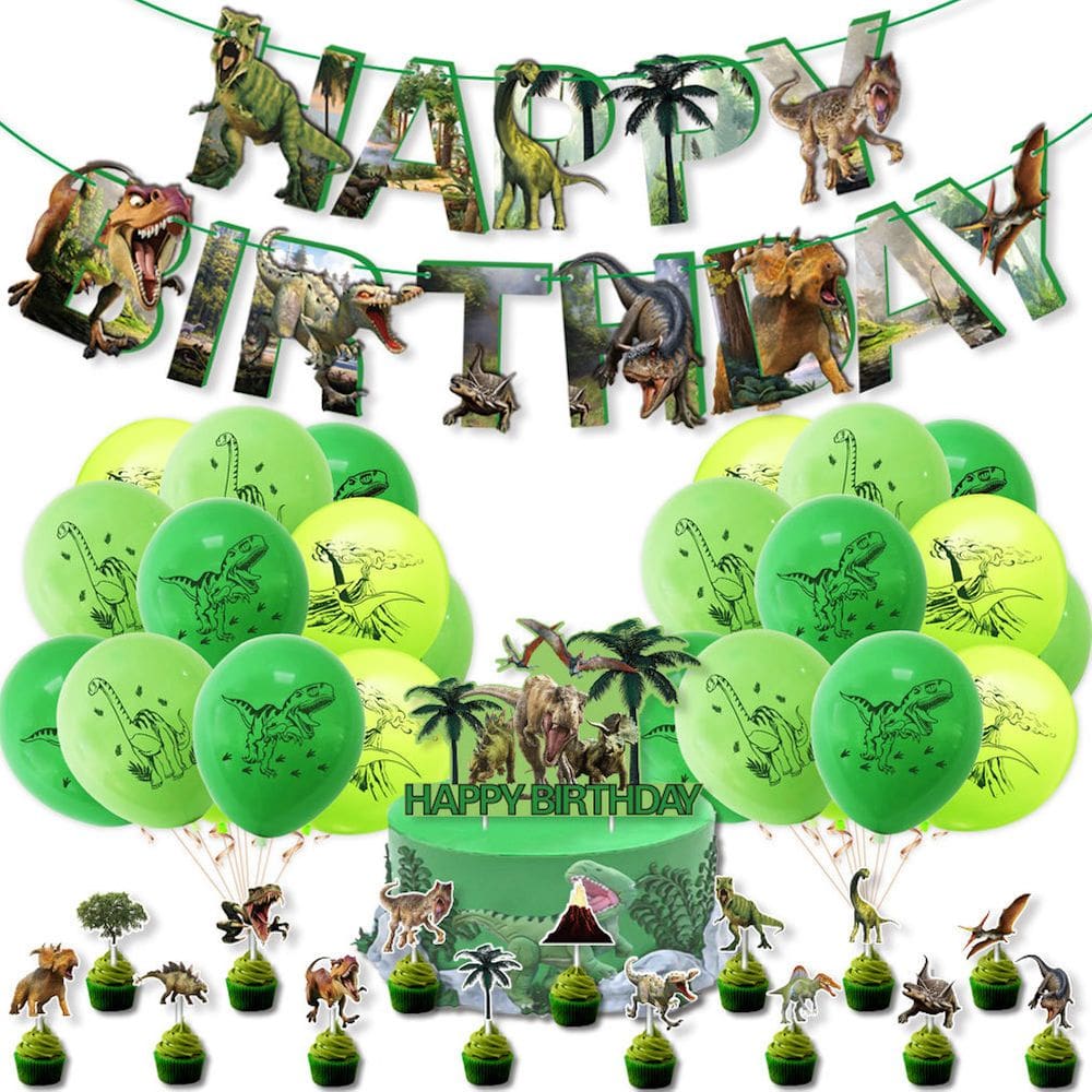 Kit de balões de dinossauro Green Party: balões de látex, 43 unidades