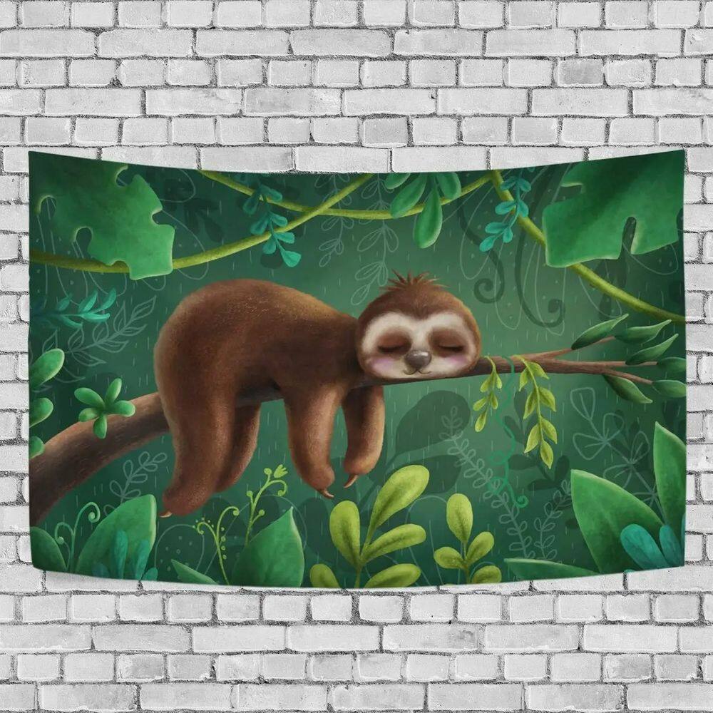 Tapeçaria Animal Sloth Wall Room Aesthetic 280x150cm Poliéster