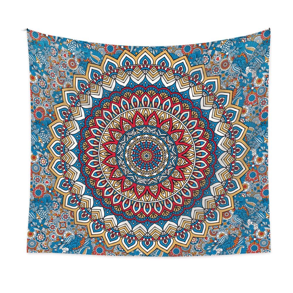 Tapeçaria, mandala, padrão geométrico, microtecido 150x130cm