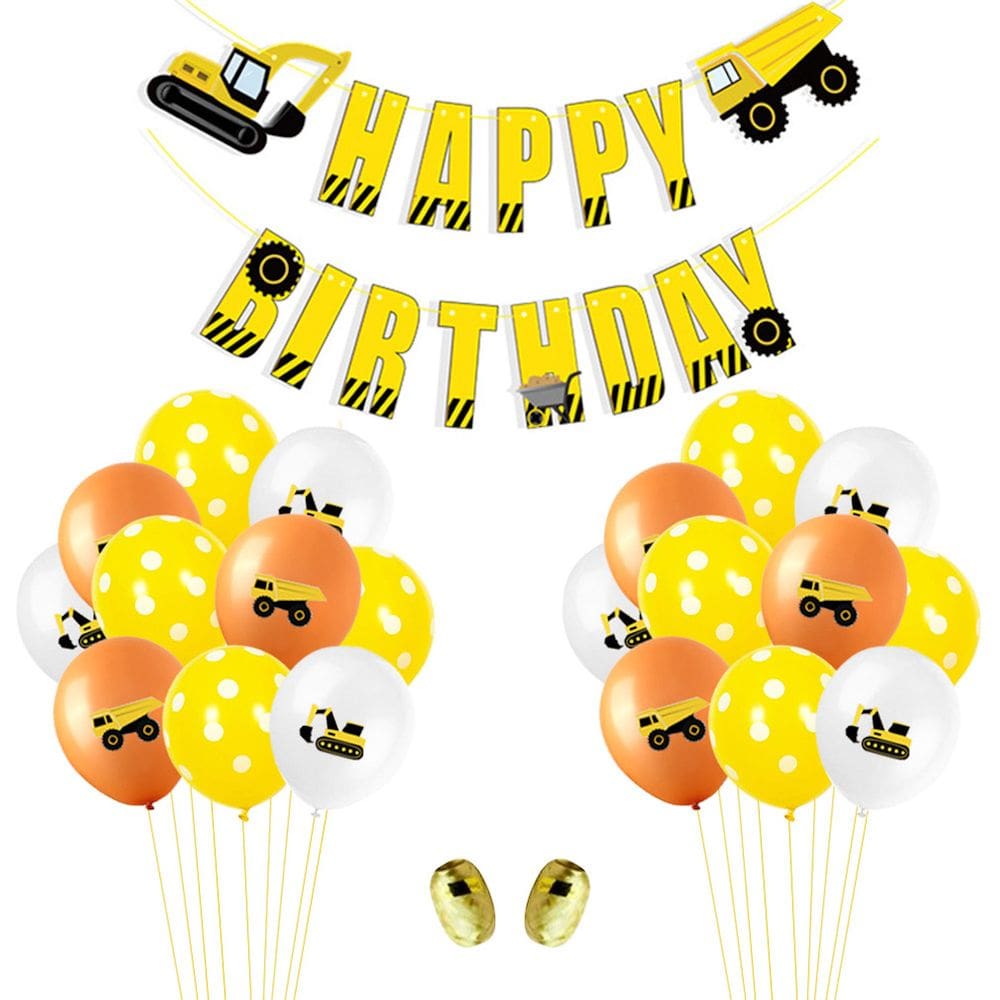 Kit de balões: 23 unidades de balões de látex para caminhão de engenharia para nascimento