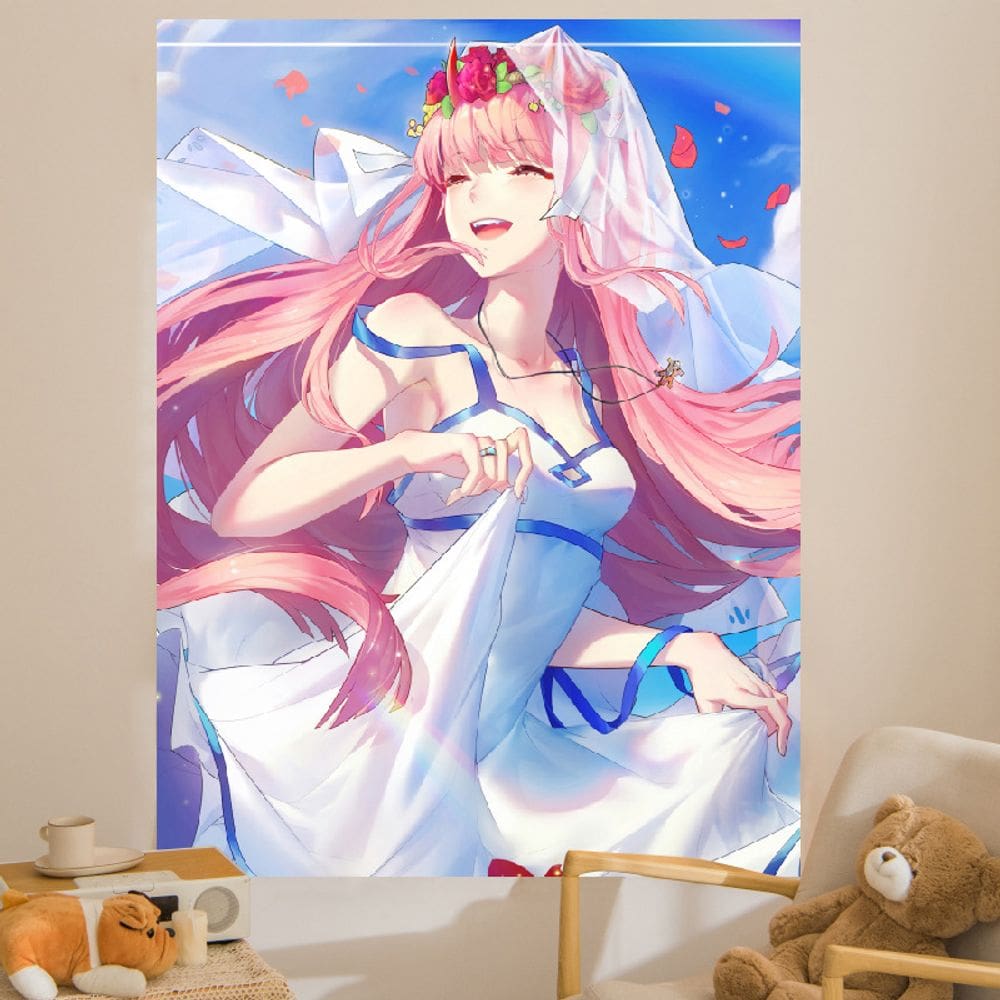 Tapeçaria de parede Darlings in Franxxs Zeros Twos 100x75cm