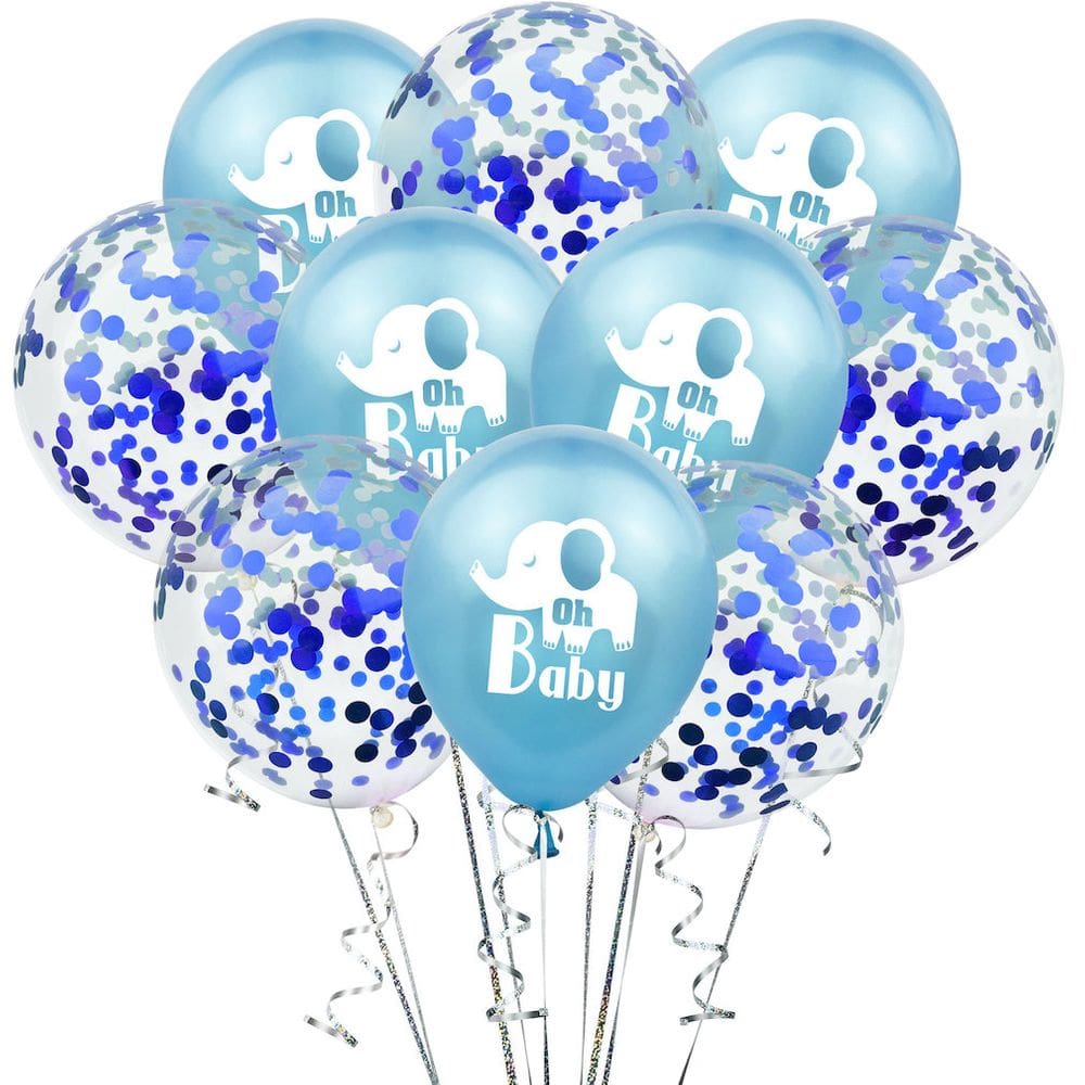 Kit de balões Oh Baby Blue Elephant Latex, 10 unidades