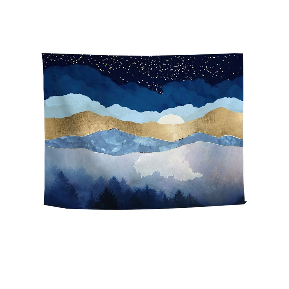 Tapeçaria Sunset Golden Mountains 150x100cm de fibra de poliéster