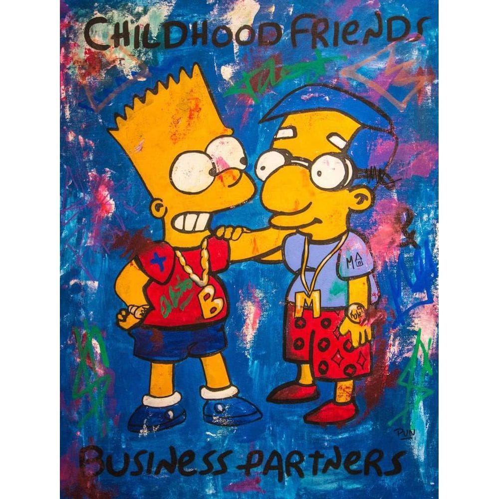 Pôster de pintura de parede em tela Simpsons Barts Anime 40x60cm