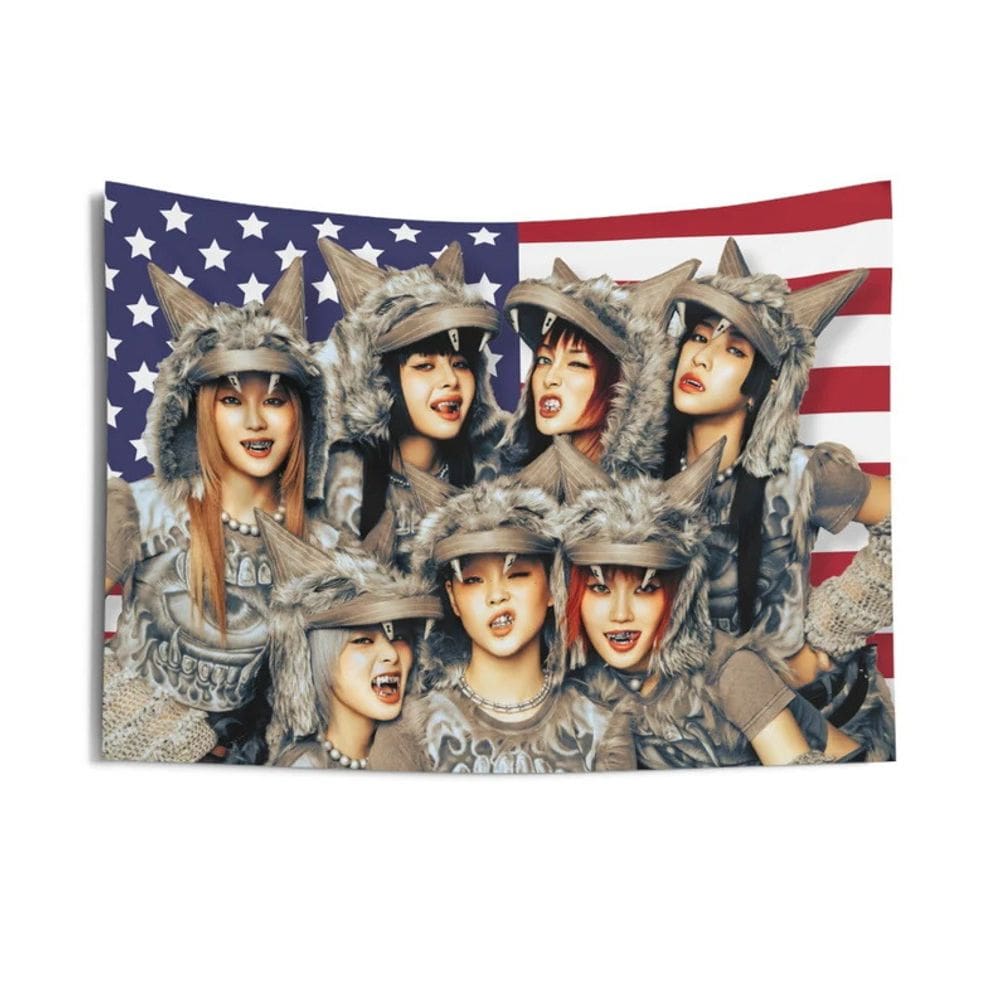 Tapeçaria Xg Star American Flag Wall 90x60cm em microtecido