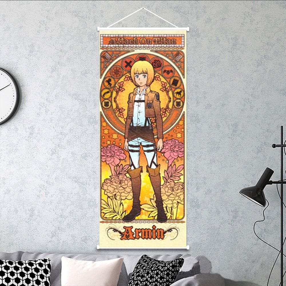 Arte de parede em tela Attacks on Titans Levis Ackermans Armin Anime