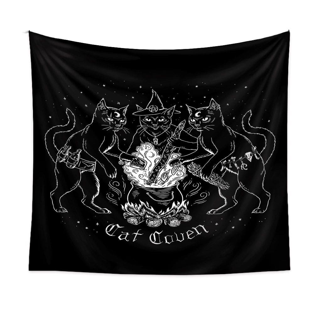 Tapeçaria Animal Cat Wall Microfabric Fiber 150x130cm