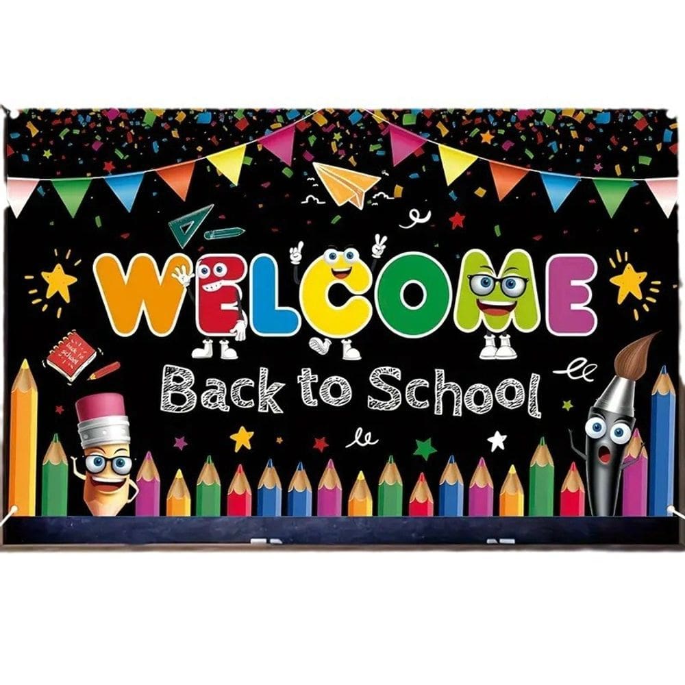Tapeçaria Welcome Back To School Wall, 150x90cm, microtecido