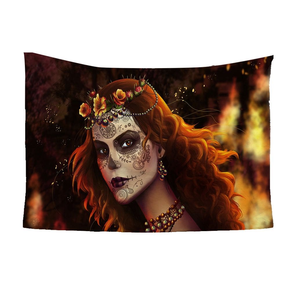 Tapeçaria de parede Day Of The Dead Goddess 150x130cm, microtecido