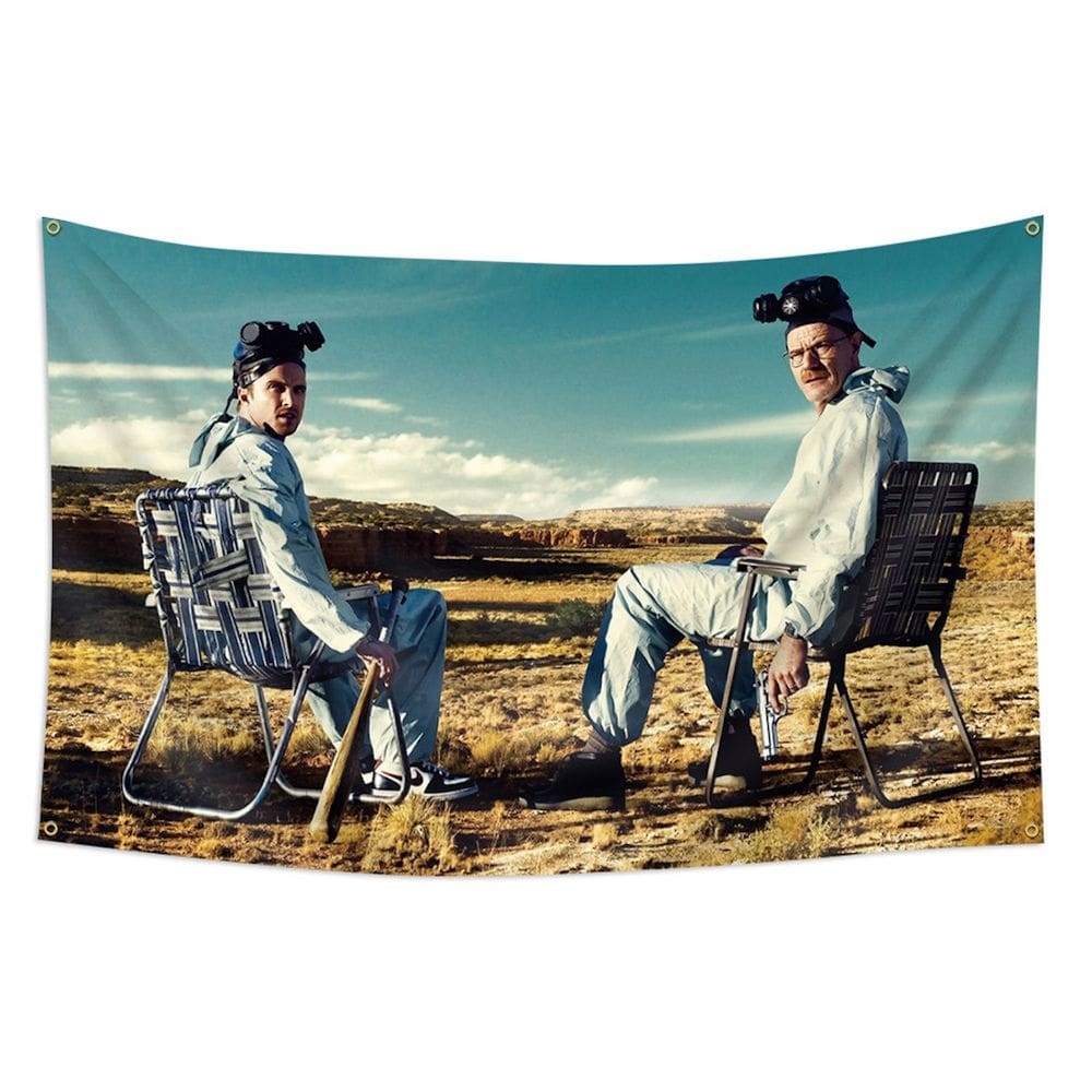 Tapeçaria com bandeira pendurada na parede Breaking Bad Anime 90x150cm