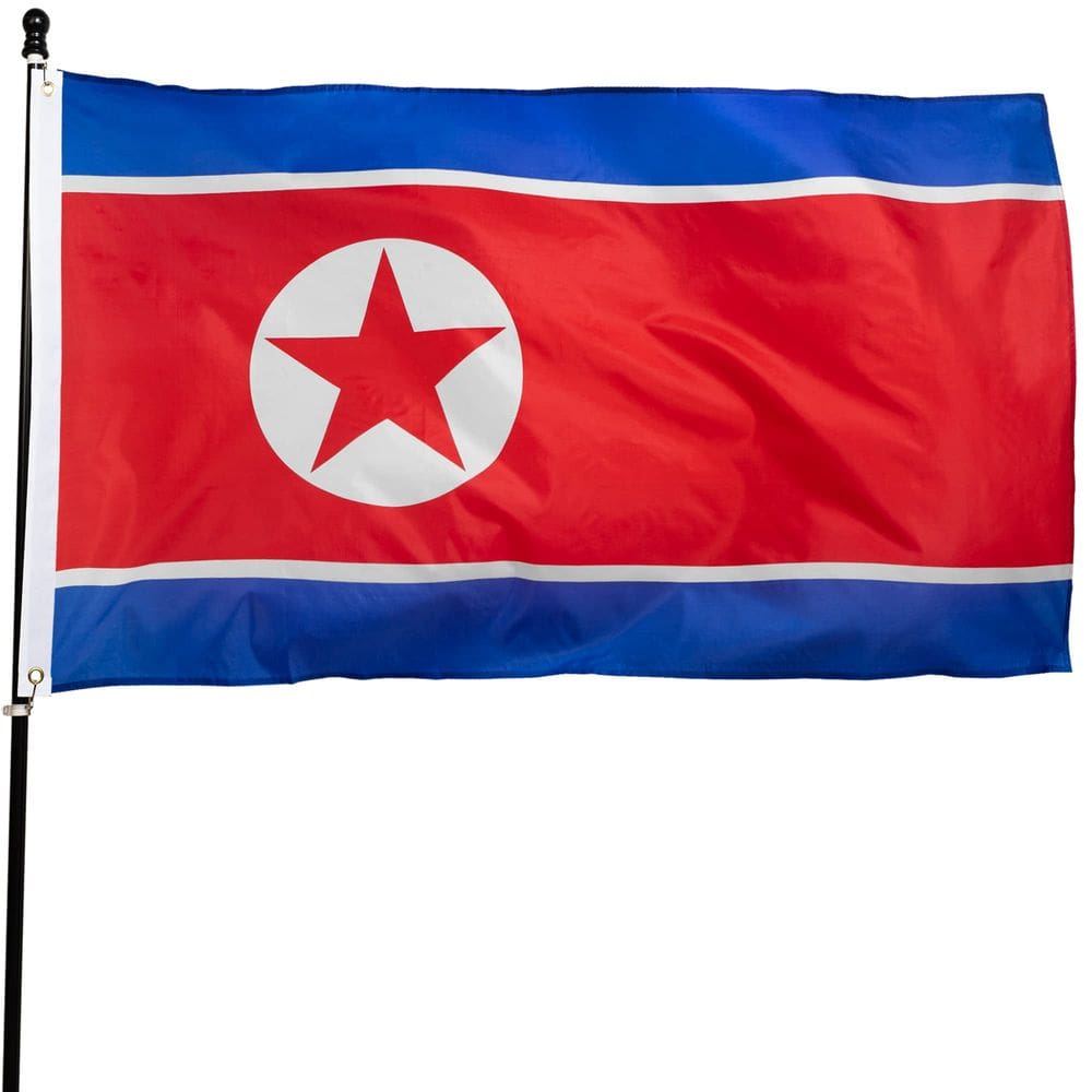 Banner BANDERA de Corea del Norte 91x152 cm Poliéster
