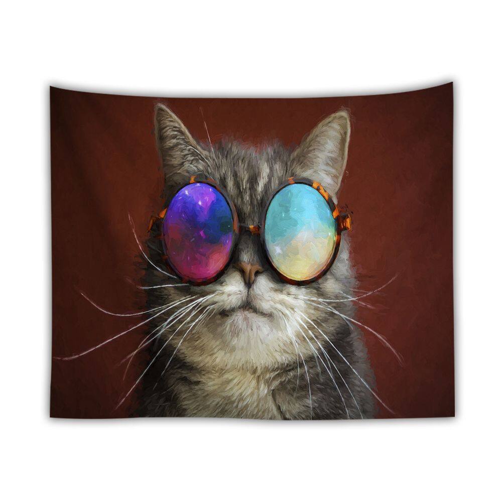 Tapeçaria, pintura estética de parede para gatos de estimação, 150x150cm, microtecido