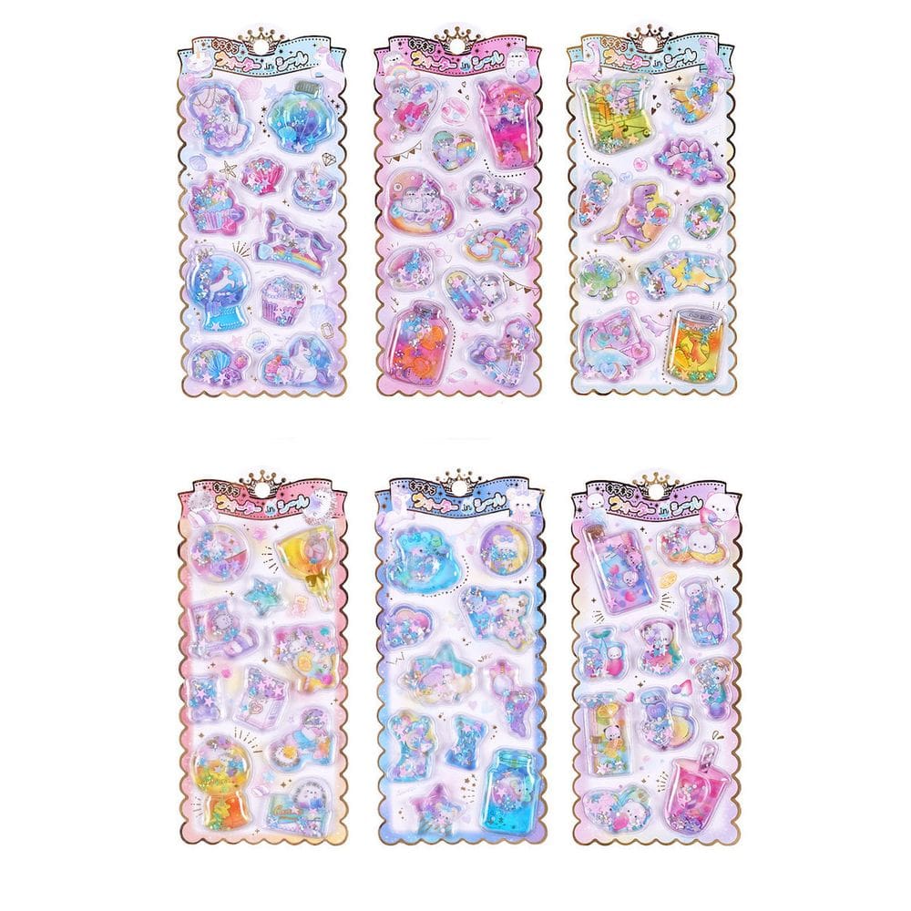 Adesivos Cute Unicorn 3D Puffy para festa infantil (6 folhas)