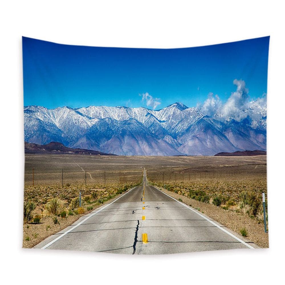 Tapeçaria Highway Snow Mountain Wall 150x150cm em microtecido