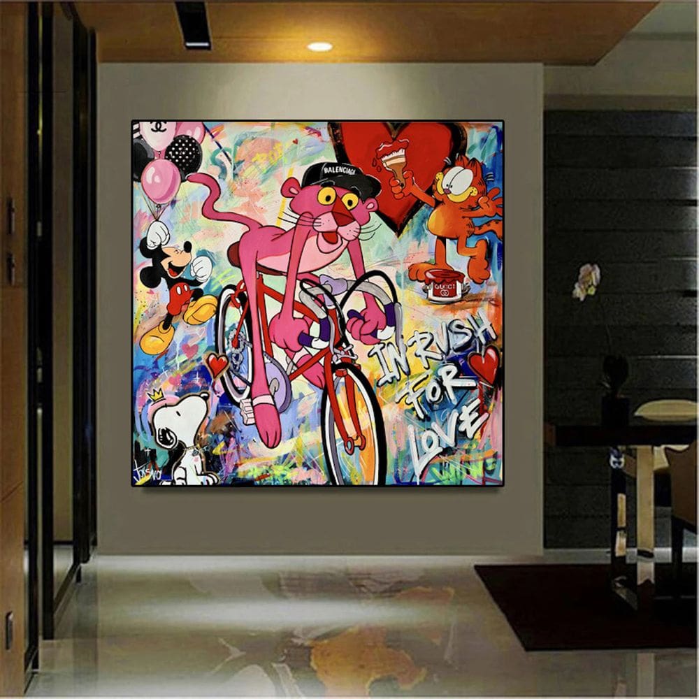 Arte de parede em tela Impressão de pôster Pink Panthers Anime