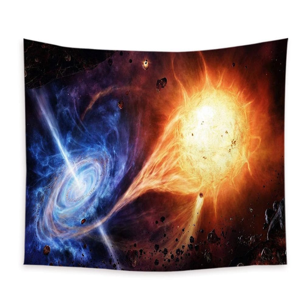 Tapeçaria Universo Buraco Negro Planeta Céu Estrelado 150x150cm