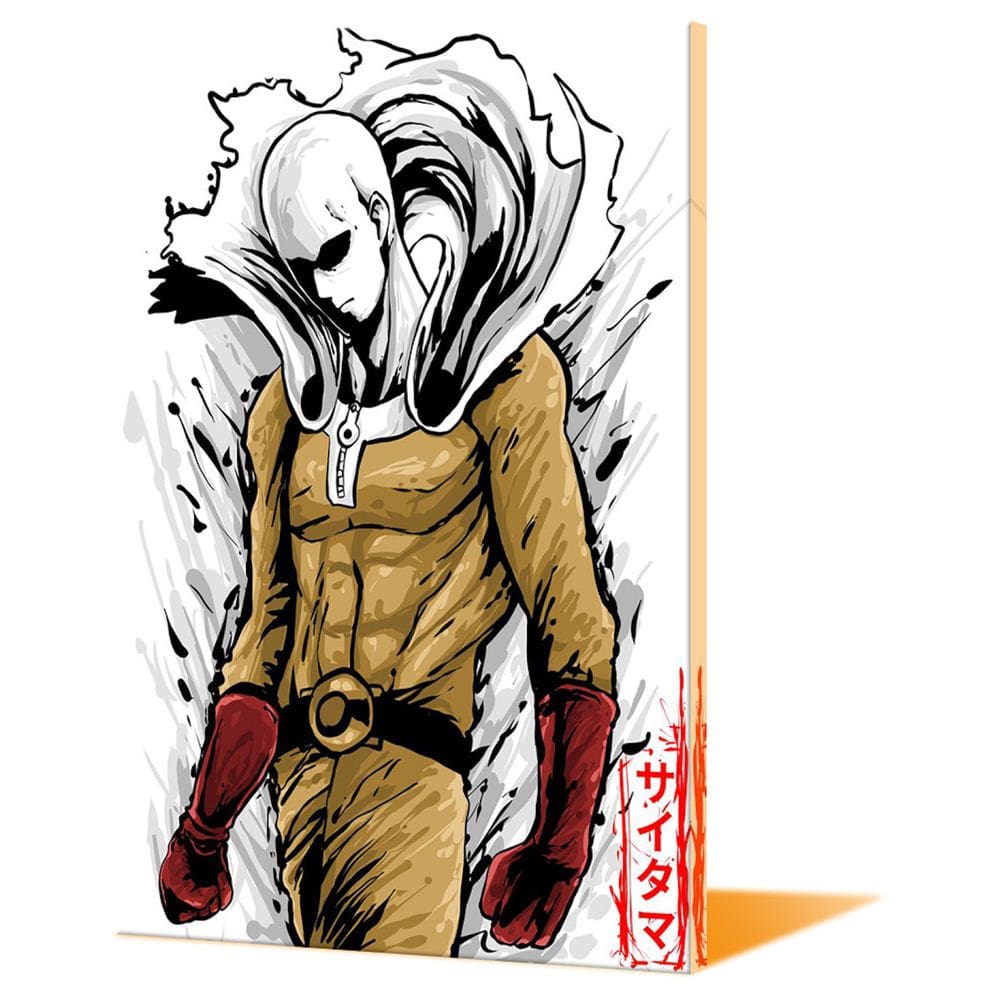 Pintura de parede em tela One Punch Man Saitama Anime 40x60cm