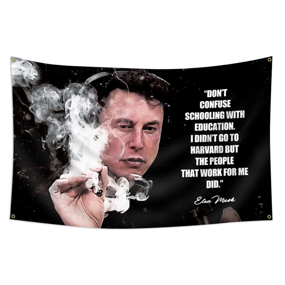 Tapeçaria Elon Reeves Musk Flag Art Anime 90x150cm Poliéster
