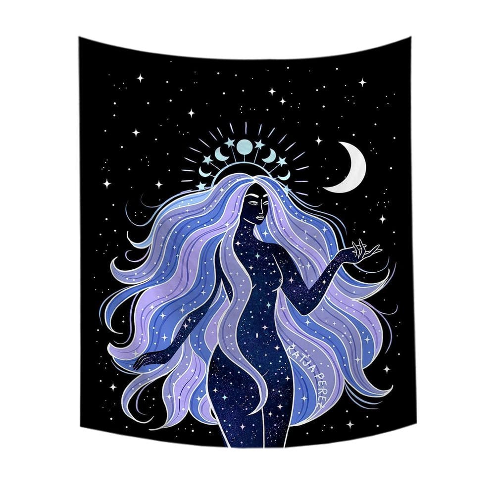 Tapeçaria Moon Goddess Wall 150x130cm de fibra de microtecido
