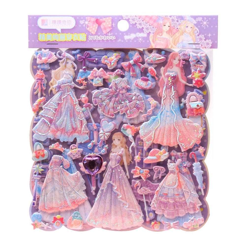 Adesivos Princess Dress-Up 3D Puffy para crianças