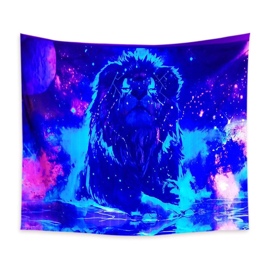 Tapeçaria fluorescente Animal Lion Microfabric 150x150cm