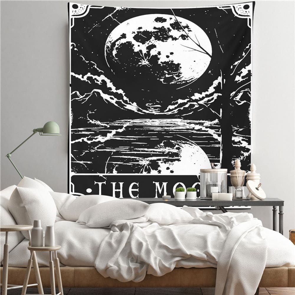 Tapeçaria Moon Wall Room, pintura estética, 150x100cm, microtecido