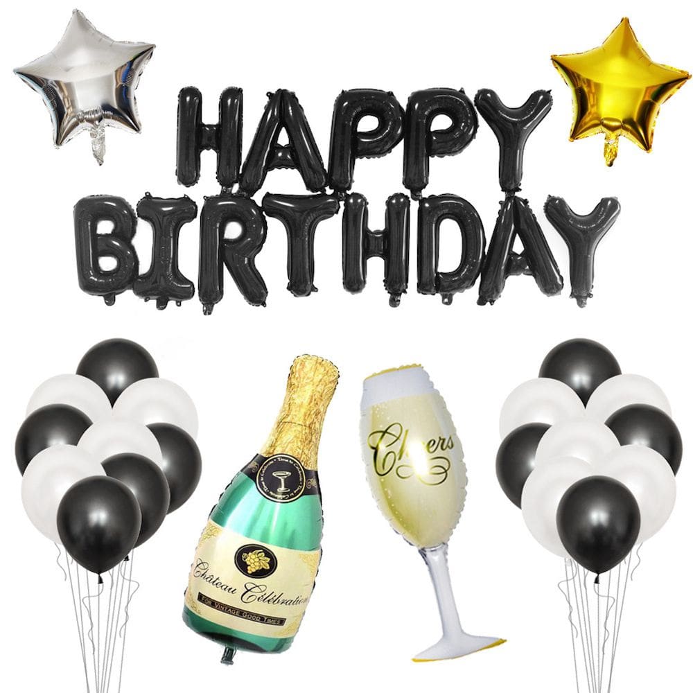 Kit de balão com tema de garrafa de vinho 23 peças de confete em folha de látex
