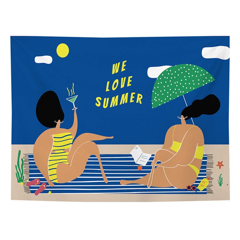 Tapeçaria We Love Summer Wall 150x130cm de fibra de microtecido