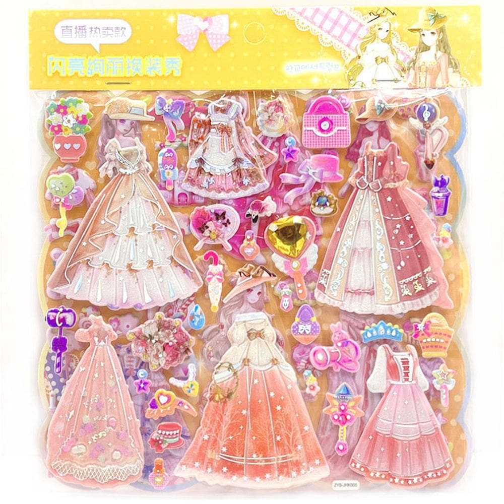 Adesivos Princess Dress-Up 3D Puffy para crianças