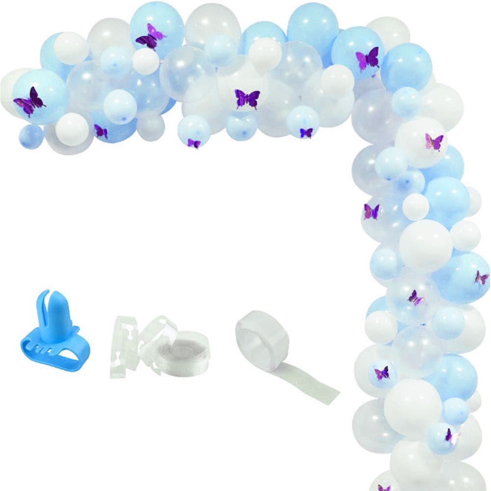 Kit Party Balloon Arch Garland, 114 unidades de látex azul com acesso.