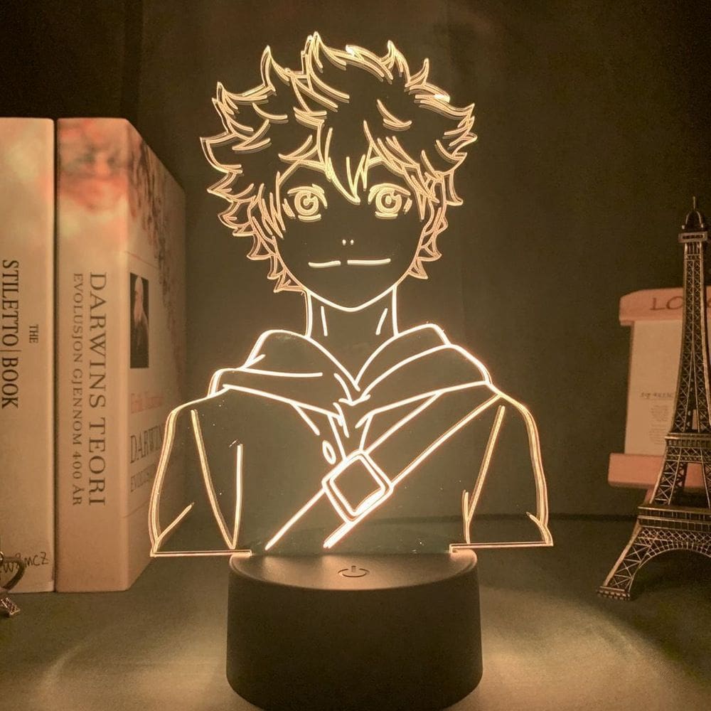 Luz noturna LED 3D Haikyuus Hinatas Shoyo que muda de cor