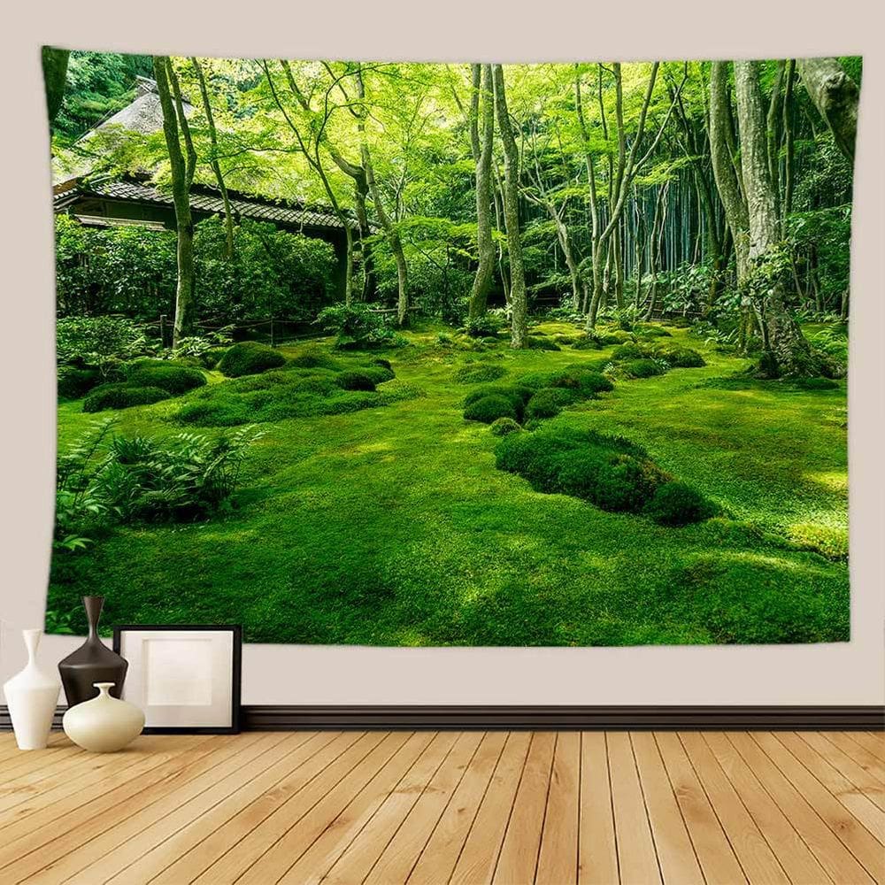 Tapeçaria, árvores florestais, paisagem, parede, 150x130cm, microtecido