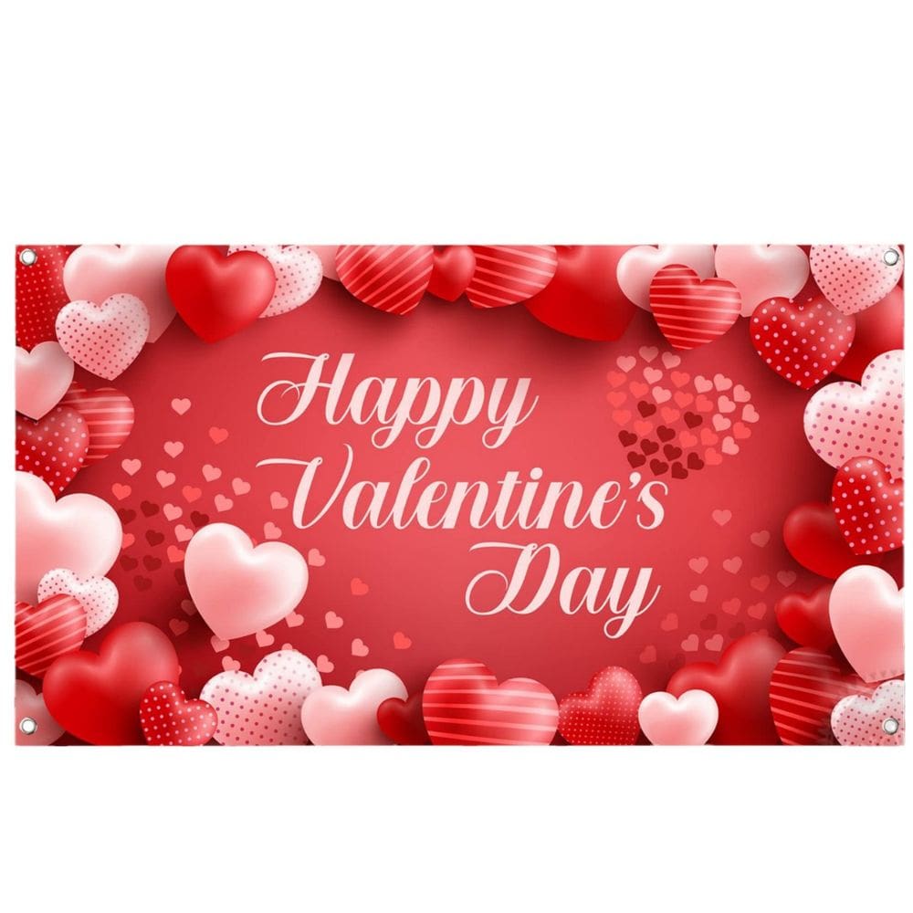 Tapeçaria: Feliz Dia dos Namorados, parede, 110x180cm, microtecido