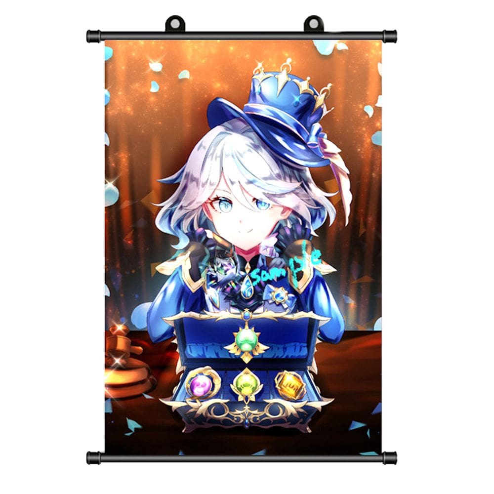 Pintura de parede em tela Genshins Impacts Furinas Anime