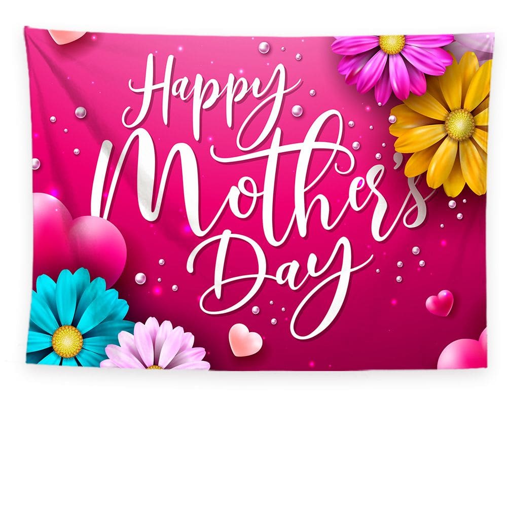 Tapeçaria: Feliz Dia das Mães, parede 150x130cm, microtecido, fibra