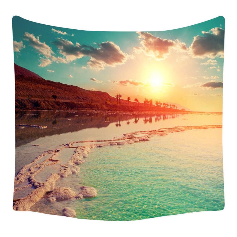 Tapeçaria Sea View Sun Wall Aesthetic 150x150cm, microtecido