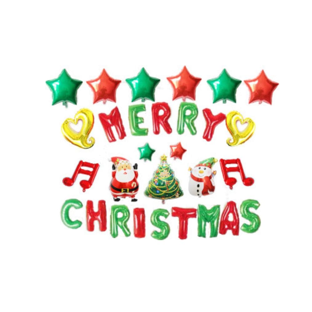 Kit de balões Feliz Natal, 14 peças de balões metalizados com banner