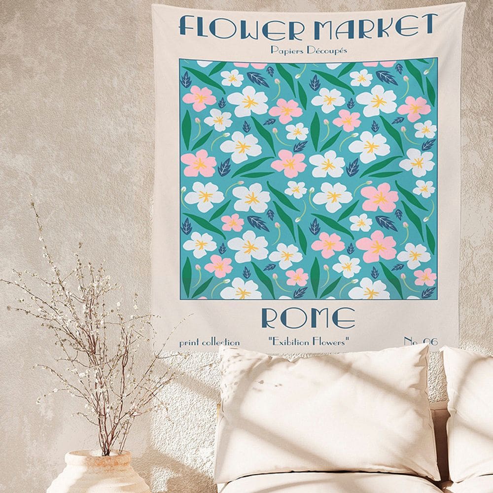 Tapeçaria de parede Flower Market Rome Microfabric 150x100cm