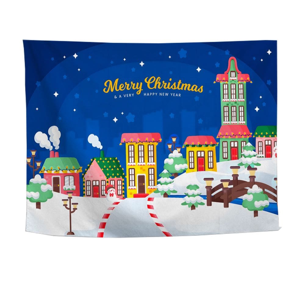 Tapeçaria de parede Feliz Natal 150x100cm de fibra de poliéster