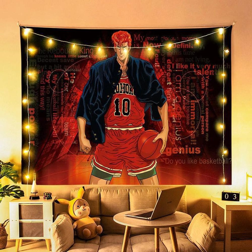 Decoração de tapeçaria para pendurar na parede Anime Slam Dunks 150x130cm