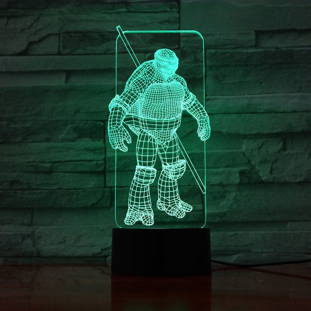 Luz noturna LED 3D Mutant Ninja Turtles que muda de cor