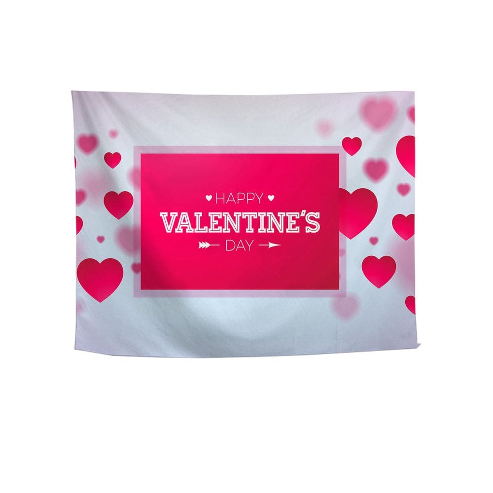 Tapeçaria: Feliz Dia dos Namorados, parede, 150x100cm, microtecido