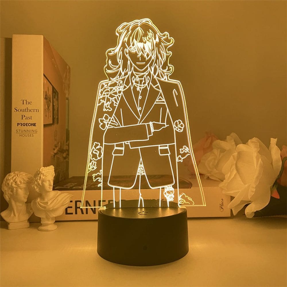 Luz noturna Nijisanjis Voxs Akumas LED com mudança de cor 3D