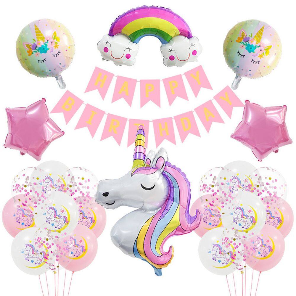 Kit de balões de unicórnio Balões de confete em folha de látex (25 unidades)