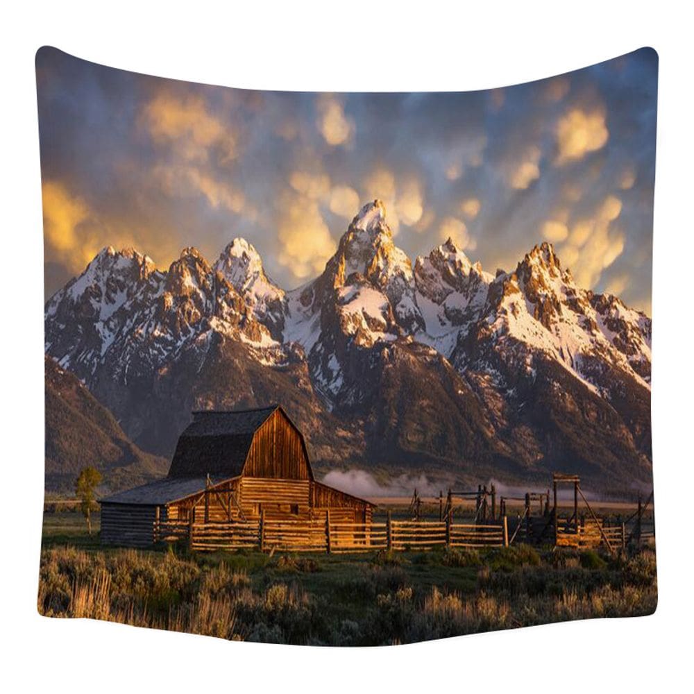 Tapeçaria Landscape Snow Mountain 150x150cm, microtecido