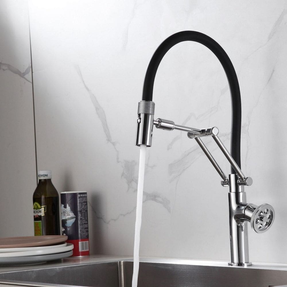 Misturador Monocomando para Cozinha de Mesa com Suporte Articulado Detroit Jiwi Cromado